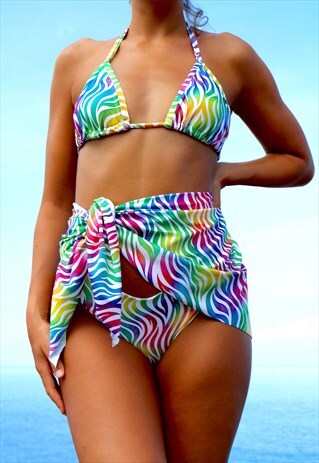 TIGER RAINBOW PRINT PEAKINI WRAP