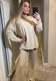 Beige Flared Leg Lounge Set