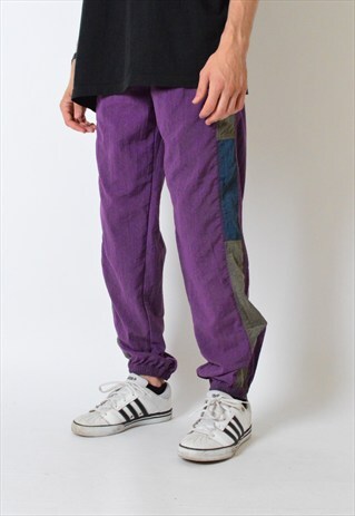 VINTAGE 90S PURPLE COLOUR BLOCK SHELL PANTS