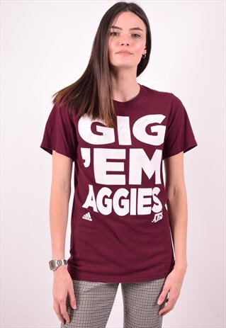 NIKE WOMENS VINTAGE T-SHIRT TOP SMALL MAROON 90S