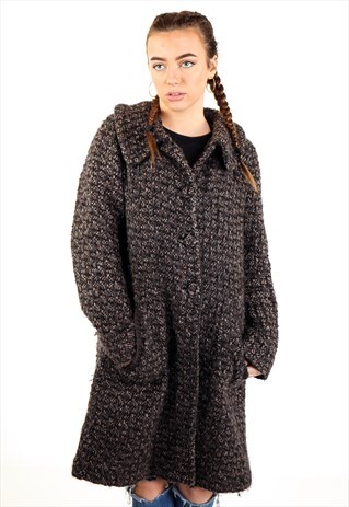 VINTAGE KNITTED OVER COAT JACKET J2747