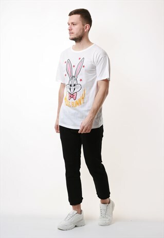 GRAPHIC PRINT VINTAGE WARNER BROS BUGS BUNNY T-SHIRT 13123