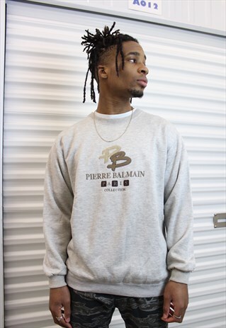 RARE BALMAIN SWEATSHIRT GREY PIERRE BALMAIN