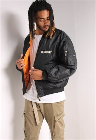 VINTAGE 90'S MA-1 BOMBER JACKET BLACK