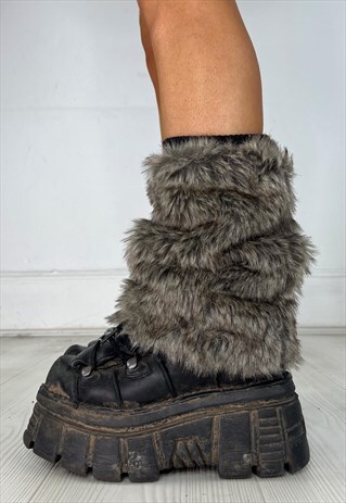 Vintage Y2k Leg Warmers Deadstock Y2k Furry Faux Fur 