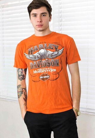 VINTAGE HARLEY-DAVIDSON T-SHIRT LOGO 90S M 6.8
