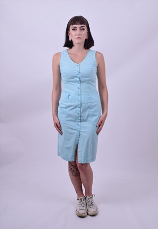 VINTAGE 80'S BABY BLUE FITTED SKINNY DRESS SIZE 8 TO 10
