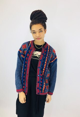 GORGEOUS COLOURFUL CHUNKY KNITTED CARDIGAN