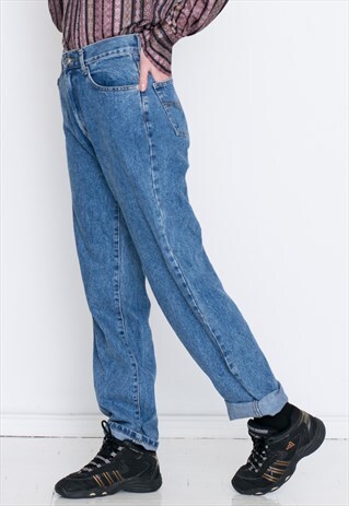 VINTAGE BLUE HIGH WAIST RETRO JEANS