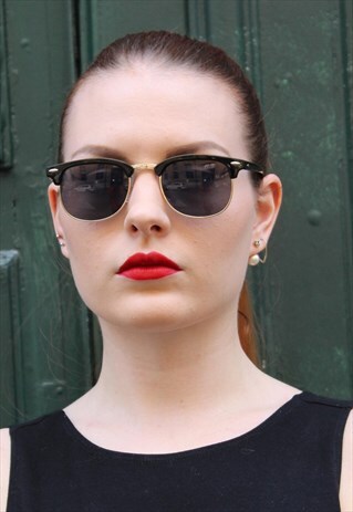 SUNGLASSES WAYFARER BLACK METALIC FRAME