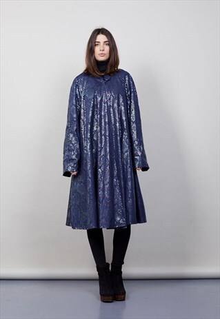 VINTAGE 60'S ELECTRIC BLUE SNAKE PRINT COAT