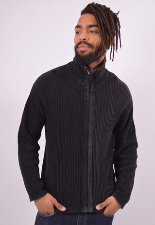 VINTAGE STONE ISLAND CARDIGAN SWEATER NAVY BLUE
