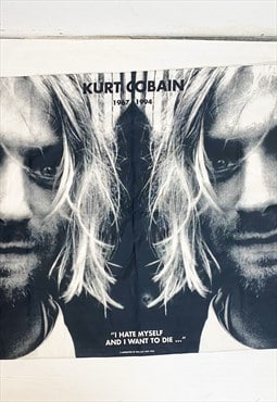 Vintage 90s NIRVANA Kurt Cobain 1967 - 1994 poster flag 
