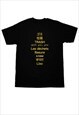 BLACK F4F SLOGAN PRINTED HEAVY COTTON T SHIRT TEE