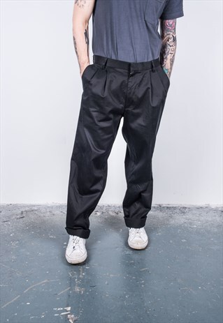 DOCKERS VINTAGE 1980S BLACK TROUSERS