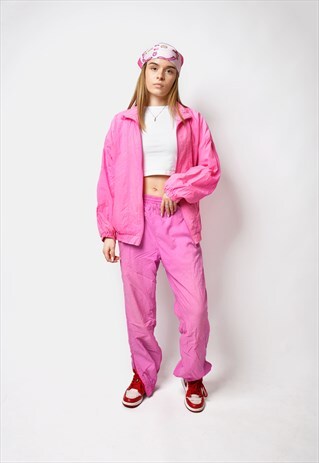 Vintage 90s tracksuit set in pink colour Barbie women's 
