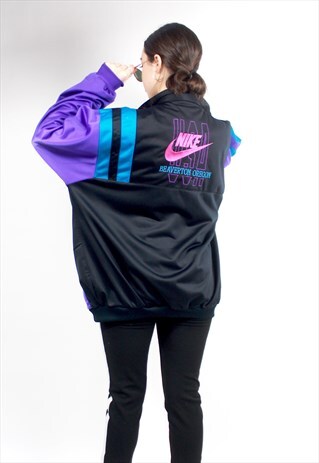 90'S RARE RETRO MULTI-COLOURED EMBROIDERED TRACK JACKET