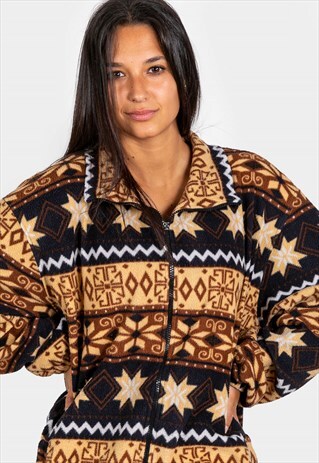 VINTAGE 80S "AVELINASSELECTION" OVERSIZE FLEECE JACKET /4313