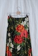 VINTAGE STRETCHY FLORAL NATURE PRINTED MAXI SKIRT IN MULTI M