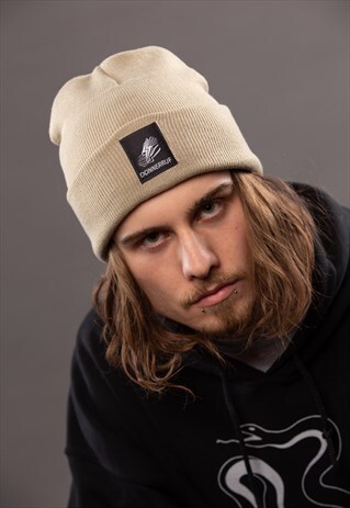 CLASSIC BEANIE IN BEIGE WITH LOGO