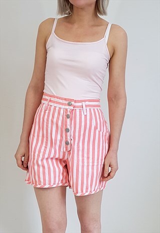 VINTAGE 90'S FLUORESCENT REVERSIBLE HIGH WAISTED SHORTS
