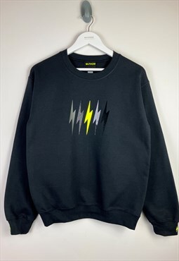 Black mix lightning bolt sweatshirt- Black unisex