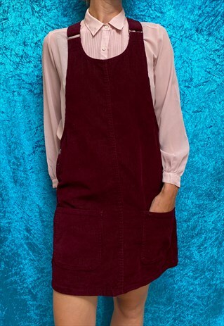 CORDUROY DUNGAREE DRESS
