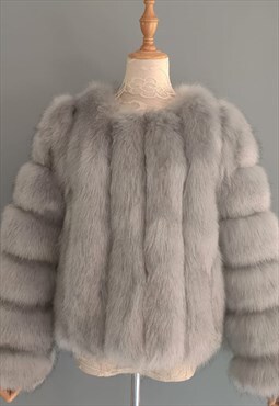 Silver 'Snow White' Faux Fur Coat
