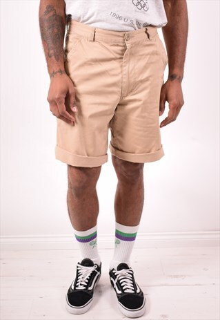 SERGIO TACCHINI MENS VINTAGE SHORTS W36 BEIGE 90S