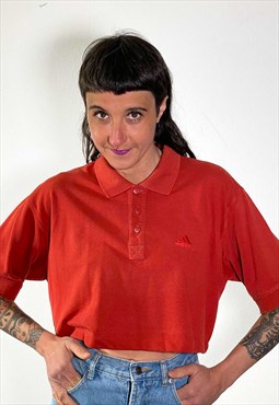 Vintage 90s reworked red cropped polo shirt 