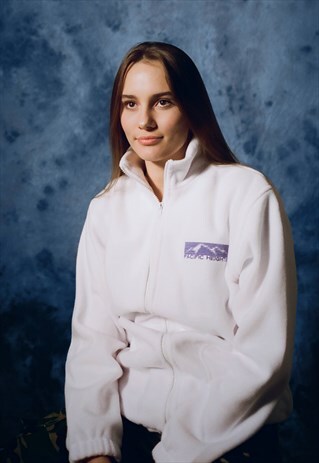 PERSONALISED WHITE FLEECE JACKET PACIFIC HEIGHTS EMBROIDERY