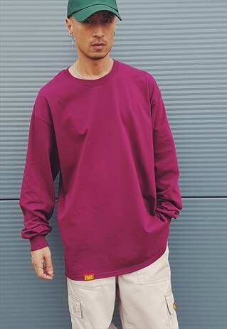 FMC BAGGY OVERSIZED T-SHIRT LONG SLEEVE BURGUNDY