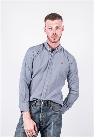 VINTAGE BLUE CHECKED RALPH LAUREN SHIRT