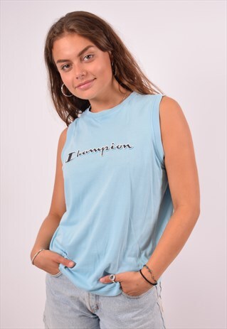 VINTAGE CHAMPION VEST TOP BLUE