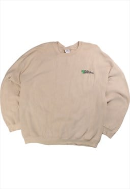 Vintage 90's Gildan Sweatshirt Heavyweight Crewneck Beige