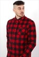 JUSTYOUROUTFIT RED RED CHECK FLANNEL SHIRT
