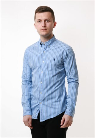 90S POLO RALPH LAUREN STRIPED COTTON SHIRT 17247