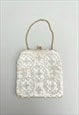 60'S VINTAGE BEADED CREAM SEQUIN BAG GOLD CHAIN