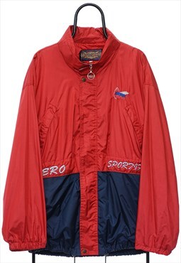 Vintage 90s Hero Sports Red Windbreaker Jacket Womens