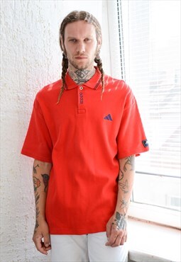Vintage Red Cotton Polo Shirt