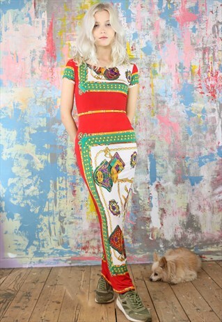 SCARF PRINT MAXI DRESS