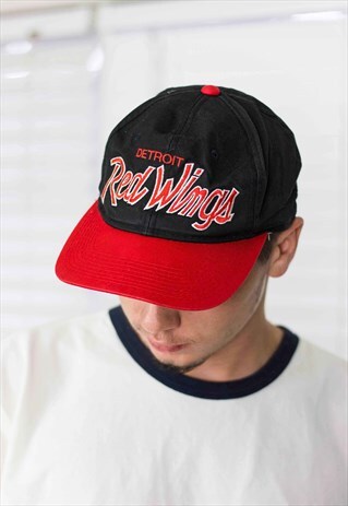 VINTAGE HOCKEY LOGO BASEBALL CAP HAT 90S X 2.7