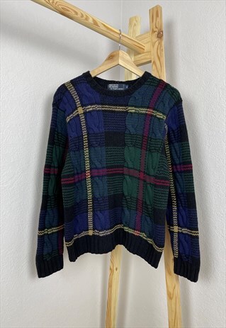 VINTAGE 90S POLO RALPH LAUREN HAND KNIT SWEATER SIZE M
