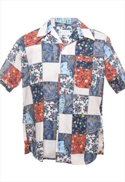 Vintage 1990s Floral Patchwork Shirt - L