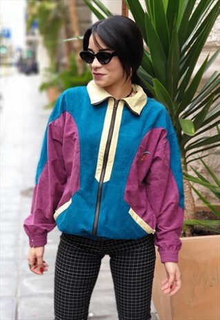 VINTAGE MULTICOLOR VELVET JACKET 90'S