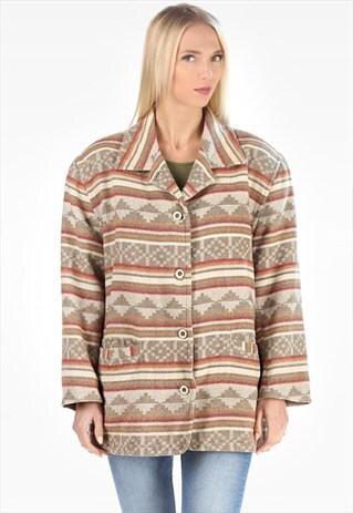 WOOL BLANKET COAT AZTEC JACKET