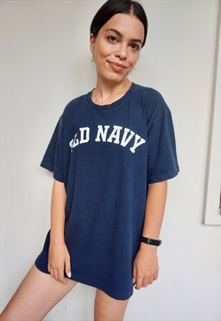 VINTAGE BIG FRONT LOGO NAVY TEE