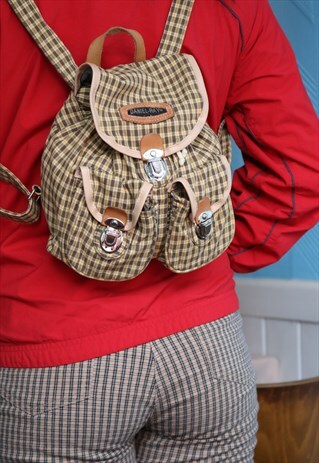 CANVAS CHECKED MINI BACK PACK