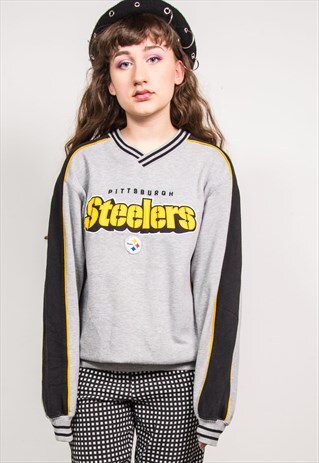 VINTAGE 90'S GREY PITTSBURGH STEELERS NFL SWEATSHIRT