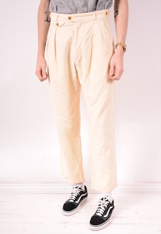 VALENTINO MENS VINTAGE TROUSERS W31 L29 YELLOW 90S